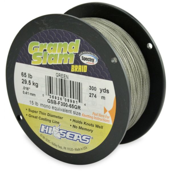 Hi-Seas GSB-F300-65GR Grand Slam Braid 300yds