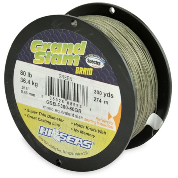 Hi-Seas GSB-F300-80GR Grand Slam Braid 300yds