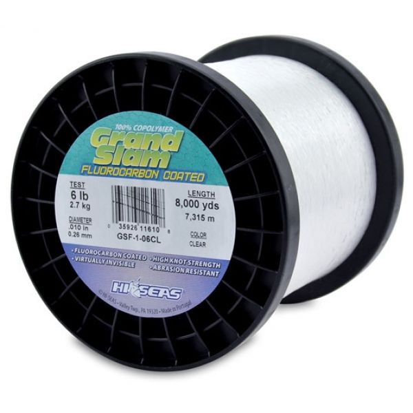 Hi-Seas GSF-1-06CL Grand Slam Fluorocarbon Coated 6lb 1lb Spool