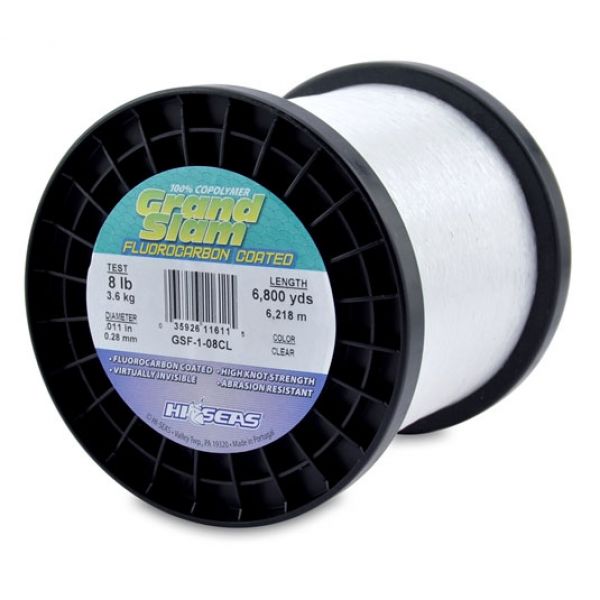 Hi-Seas GSF-1-08CL Grand Slam Fluorocarbon Coated 8lb 1lb Spool