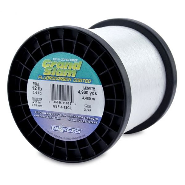 Hi-Seas GSF-1-12CL Grand Slam Fluorocarbon Coated 12lb 1lb Spool