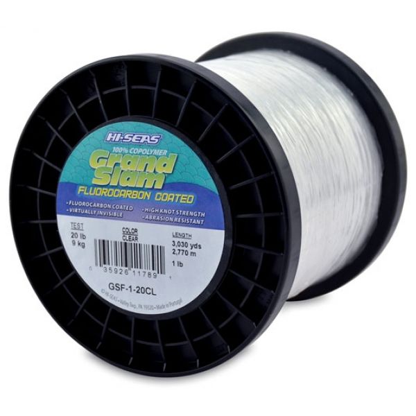 Hi-Seas GSF-1-20CL Grand Slam Fluorocarbon Coated 20lb 1lb Spool