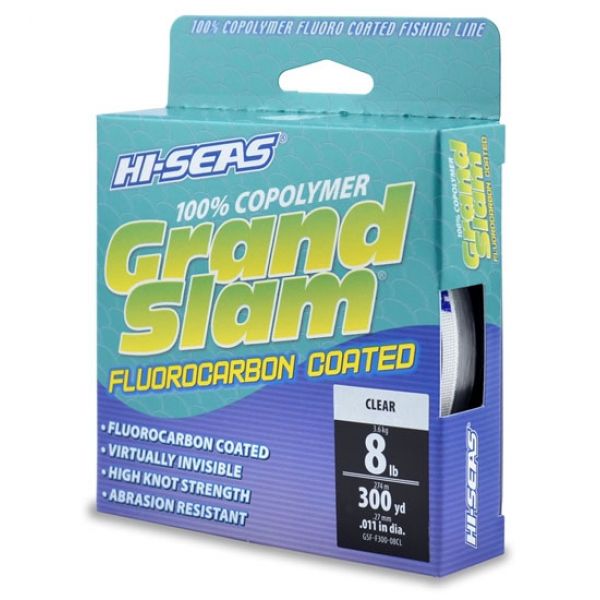 Hi-Seas GSF-F300-08CL Grand Slam Fluorocarbon Coated 8lb 300yds