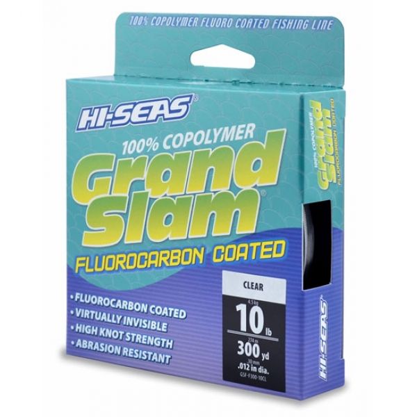 Hi-Seas GSF-F300-10CL Grand Slam Fluorocarbon Coated 10lb 300yds