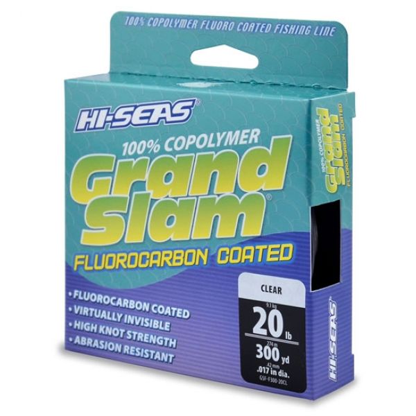 Hi-Seas GSF-F300-20CL Grand Slam Fluorocarbon Coated 20lb 300yds