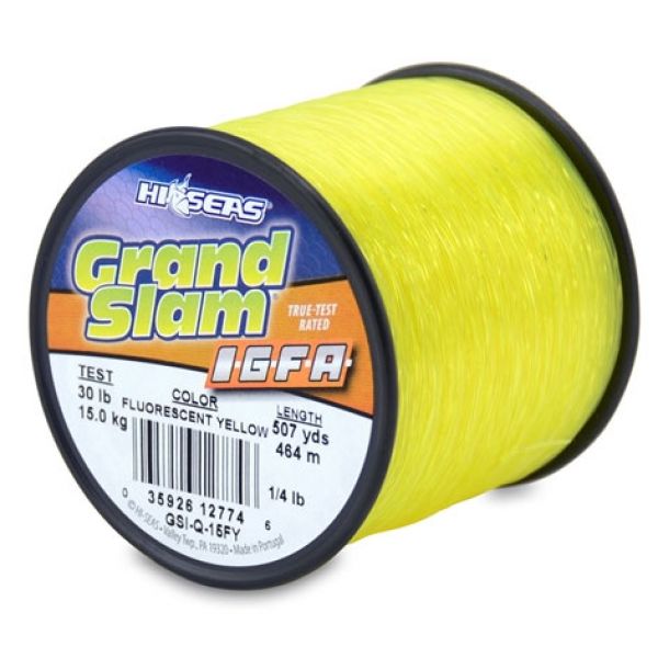 Hi-Seas Grand Slam IGFA Monofilament 1/4 lb. Spool GSI-Q-15FY