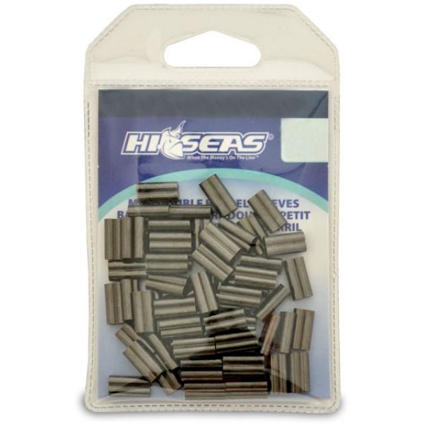 Hi-Seas Mini Double Barrel Copper Sleeves - E/0.8 mm - Black - 100 Pack