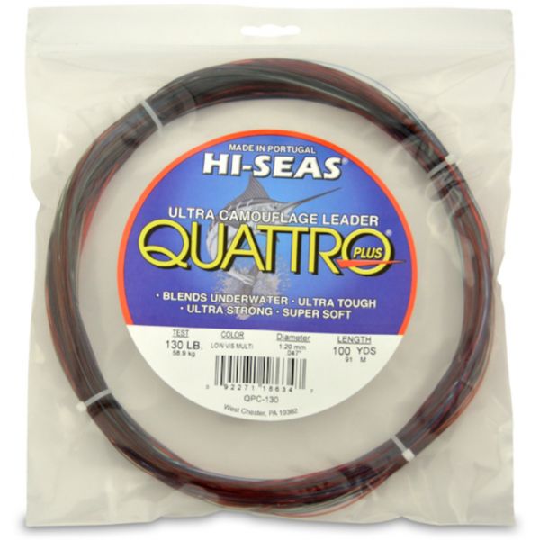 Hi-Seas Quattro Plus Low-Vis Camo Leader 100 yd. Coil QPC-130