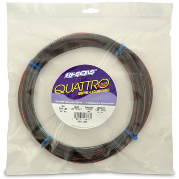 Hi-Seas Quattro Plus Low-Vis Camo Leader 100 yd. Coil QPC-200