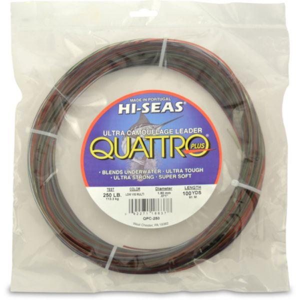 Hi-Seas Quattro Plus Low-Vis Camo Leader 100 yd. Coil QPC-250