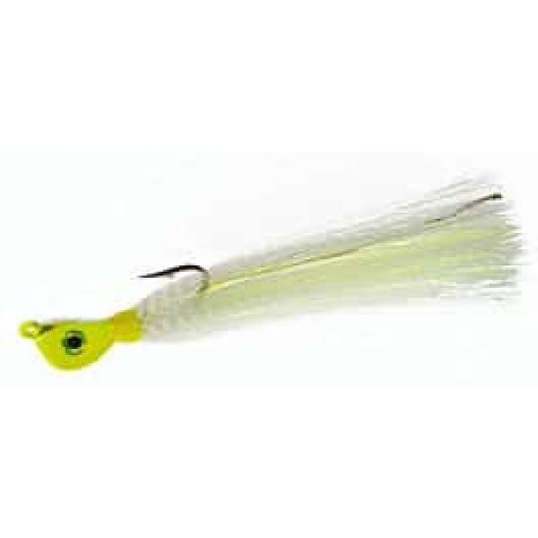 Hookup Lures SynTail Bucktail - 2.5 oz. Chartreuse/White