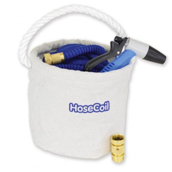 HoseCoil Canvas Bucket Kit with 75 ft. Expandable Hose