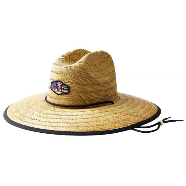 Huk Americana Patch Straw Hat - Kona Fins