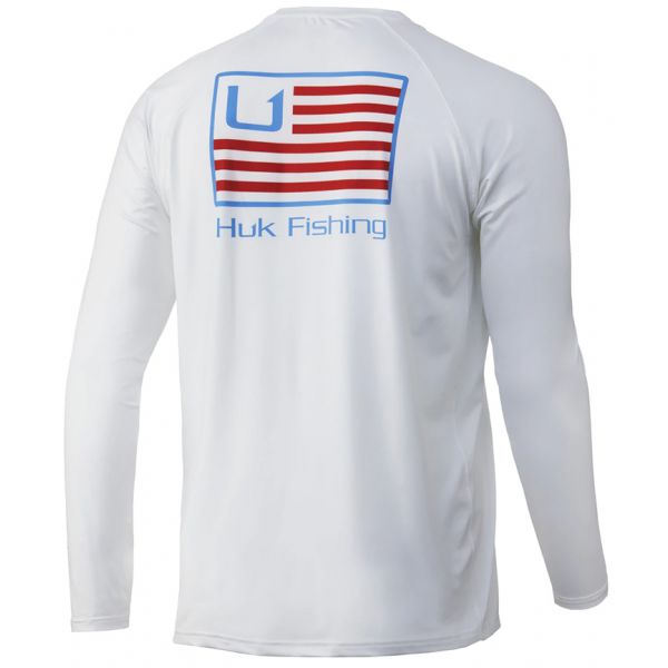 Huk and Bars Pursuit Long Sleeve Shirt - White - 3X-Large