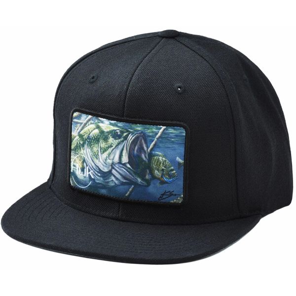 Huk Bass and Blue Flat Bill Trucker Hat