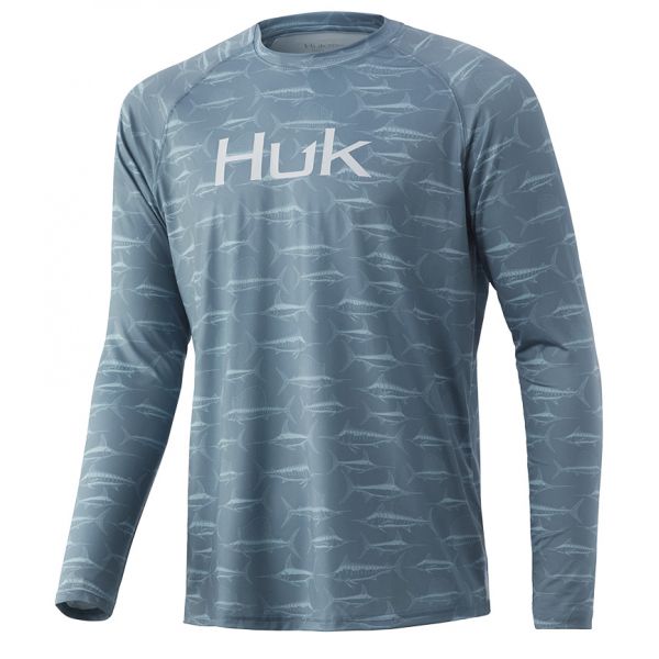 Huk Billfish Pursuit Long Sleeve Shirt - Silver Blue - 3X-Large