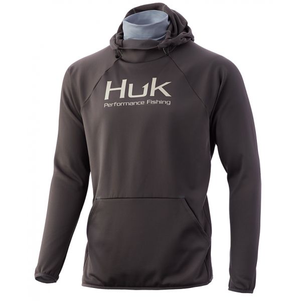 Huk Fin Hoodie - Iron Heather - 2X-Large