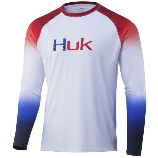 Huk Flare Double Header Long Sleeve Shirt - Americana - Large