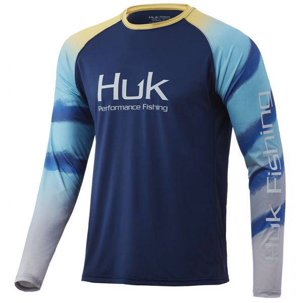 Huk Flare Double Header Long Sleeve Shirt - Blue Radiance - 2X-Large