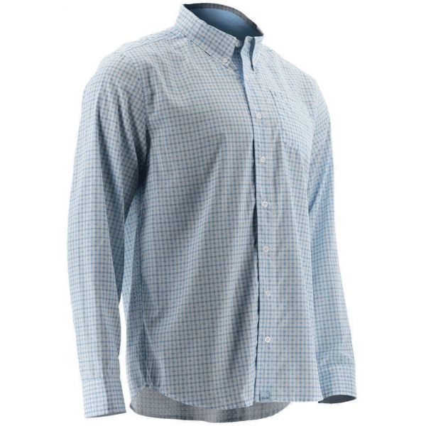 Huk Santiago Long Sleeve Shirt - Ice Blue - Medium