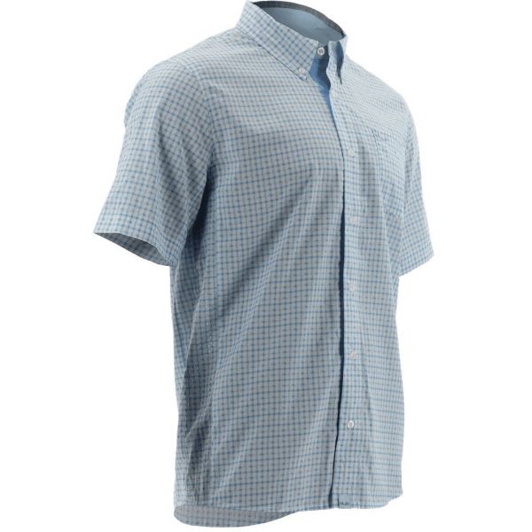 Huk Santiago Short Sleeve Shirt - Ice Blue - Large