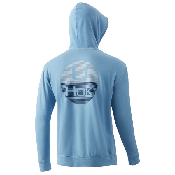 Huk Horizon Lines Hoodie - Dusk Blue - Large