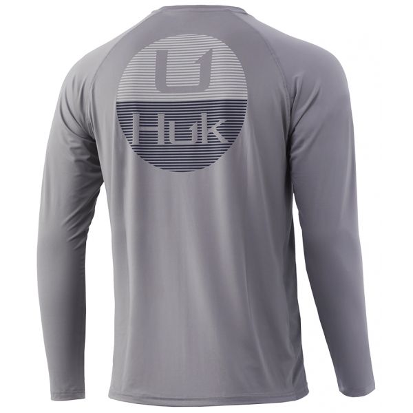 Huk Horizon Lines Pursuit Long Sleeve Shirt - Sharkskin - 2X-Large