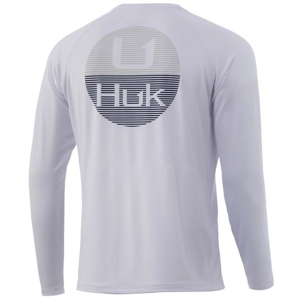 Huk Horizon Lines Pursuit Long Sleeve Shirt - White - 2X-Large