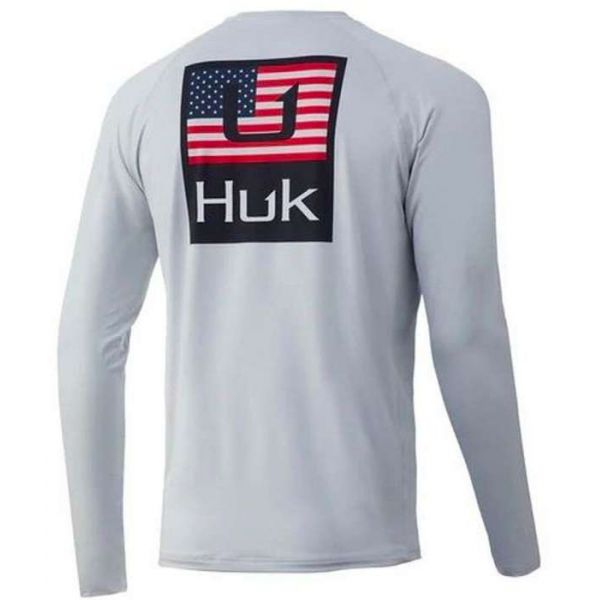 Huk Huk'd Up Americana Pursuit Long Sleeve Shirt - Glacier