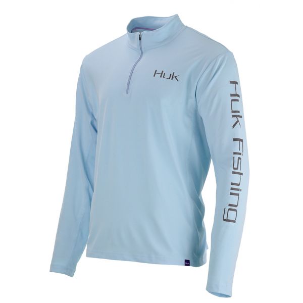 Huk H1200140 Icon 1/4 Zip Shirt - Carolina Blue - 2XL