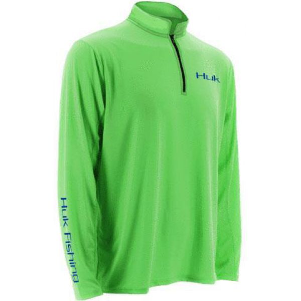 Huk Icon 1/4 Zip Shirt - Neon Green - Large