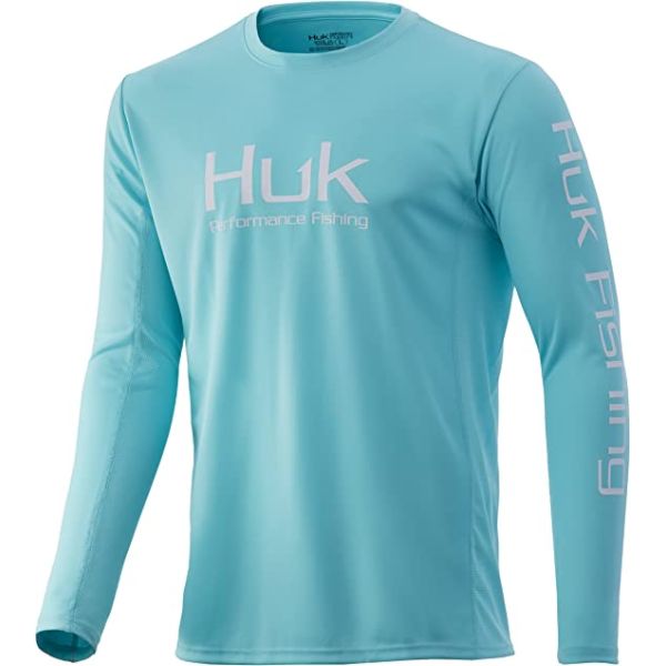 Huk Icon X Long Sleeve Shirt - Blue Radiance (Sleeve Logo) - Large