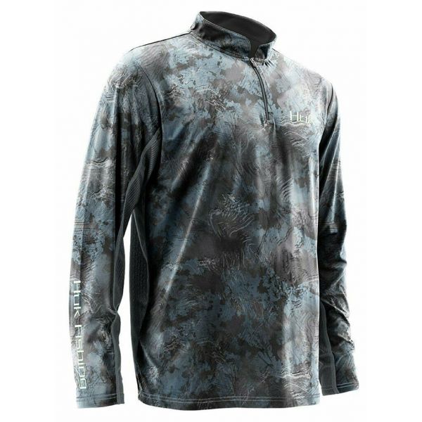 Huk Icon X Camo 1/4 Zip Shirt - Glacier - 2XL