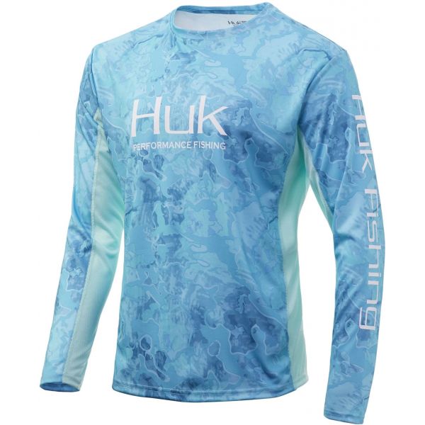 Huk Icon X Current Camo Long Sleeve Shirt - Boca Grande - 2X-Large