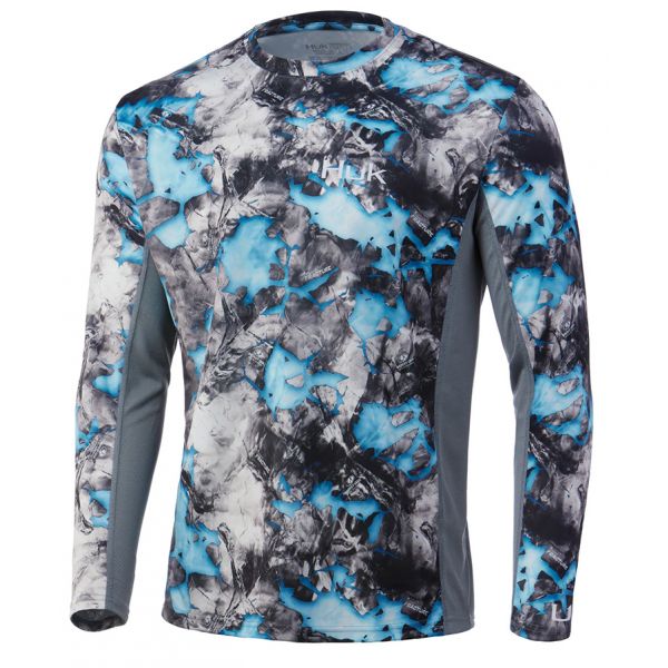 Huk Icon X Mossy Oak Fracture Long Sleeve Shirt - Lightning - 2X-Large