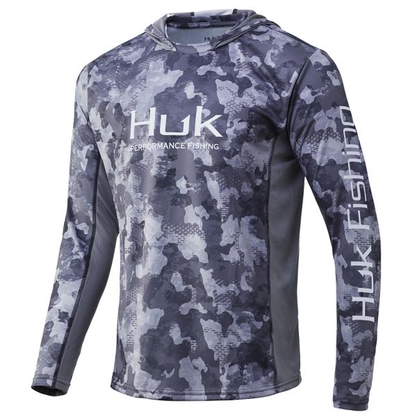 Huk Icon X Refraction Camo Hoodie - Storm - Large