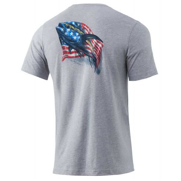 HuK KC American Sushi Short Sleeve T-Shirt - Sharkskin Heather - M