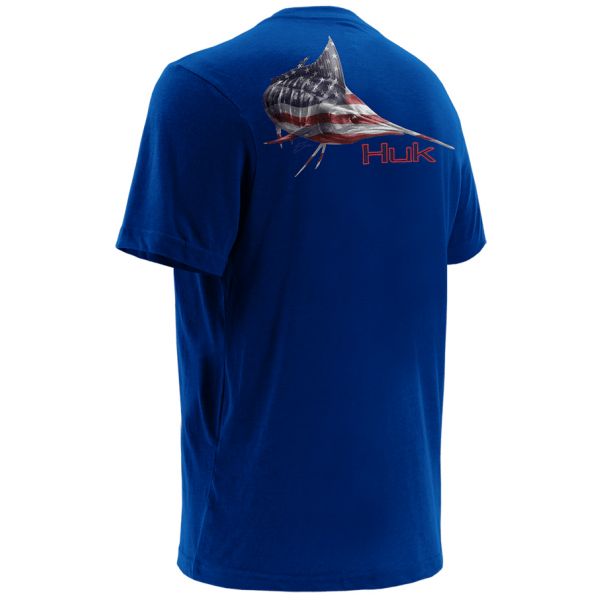 Huk KC Scott Liberty Marlin Short Sleeve T-Shirt - Royal Heather 2XL