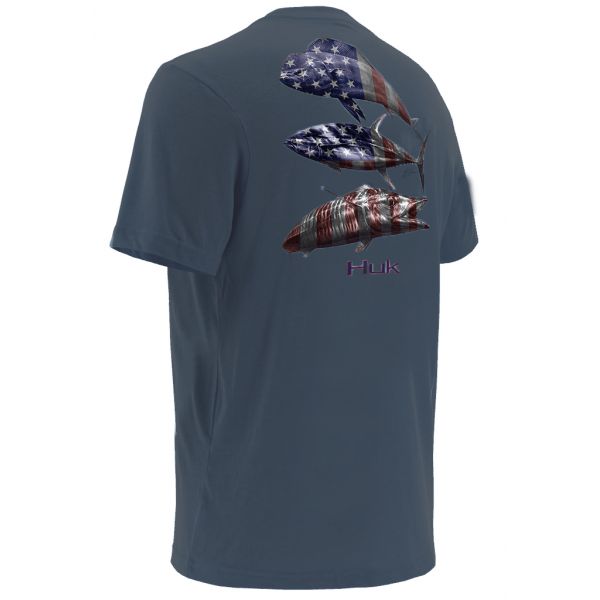 Huk KC Scott Liberty Offshore Short Sleeve T-Shirt - Dark Gray Heather