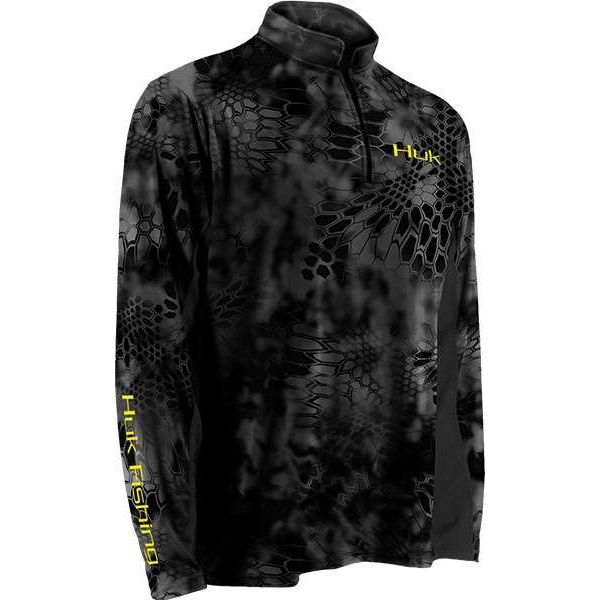 Huk Kryptek Icon 1/4 Zip Shirt - Typhon Yellow - Size Medium