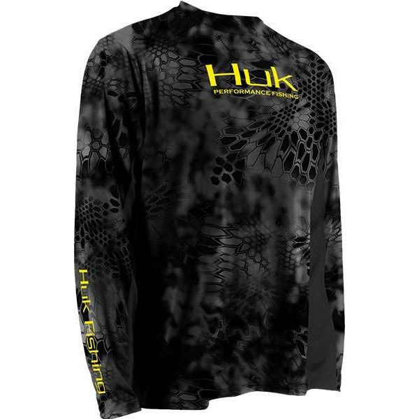 Huk Kryptek ICON Long Sleeve Shirt - Typhon Yellow - Size Small