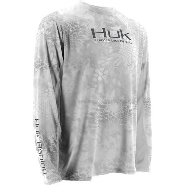 Huk Kryptek ICON Long Sleeve Shirt - Yeti Grey - Size Small