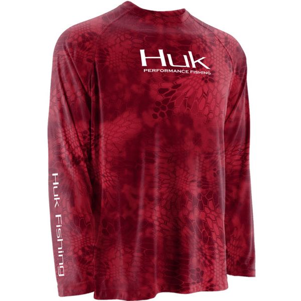 Huk Kryptek Performance Raglan LS Shirt - Kryptek Crimson 2XL