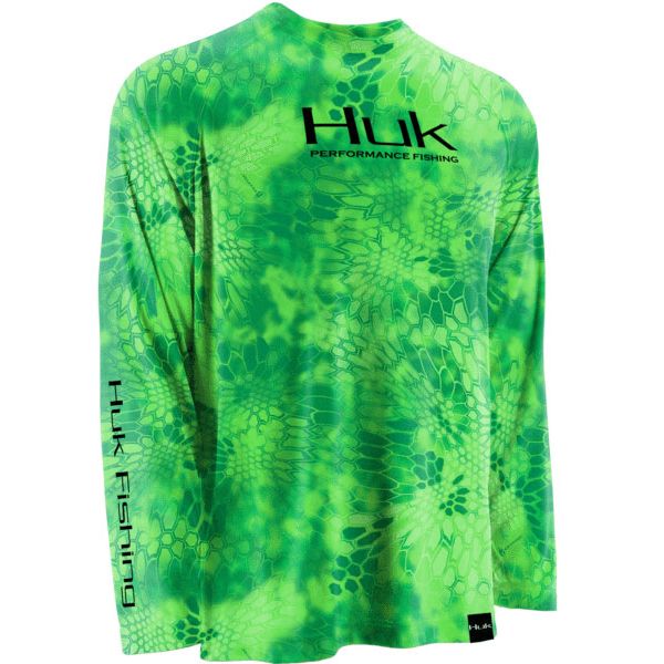 Huk Kryptek Performance Raglan LS Shirt - Kryptek Neon Green 2XL