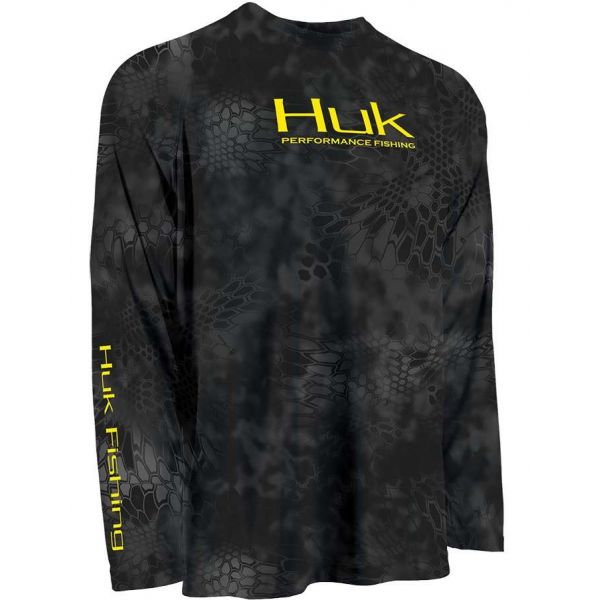 Huk Kryptek Performance Raglan L/S Shirt - Typhon Yellow - Small