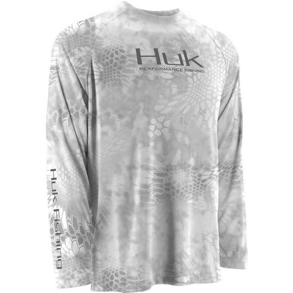 Huk Kryptek Performance Raglan Long Sleeve Shirt - Yeti Grey - Small