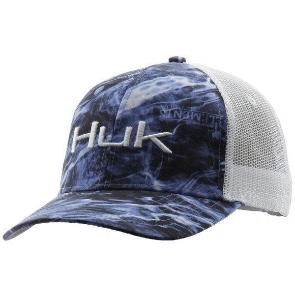 Huk Logo Camo Trucker Hat - Elements Bluefin