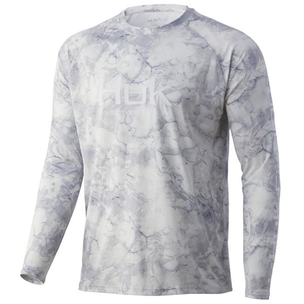 Huk Mossy Oak Fracture Vented Pursuit Long Sleeve Shirt - Drift - 3X-Large