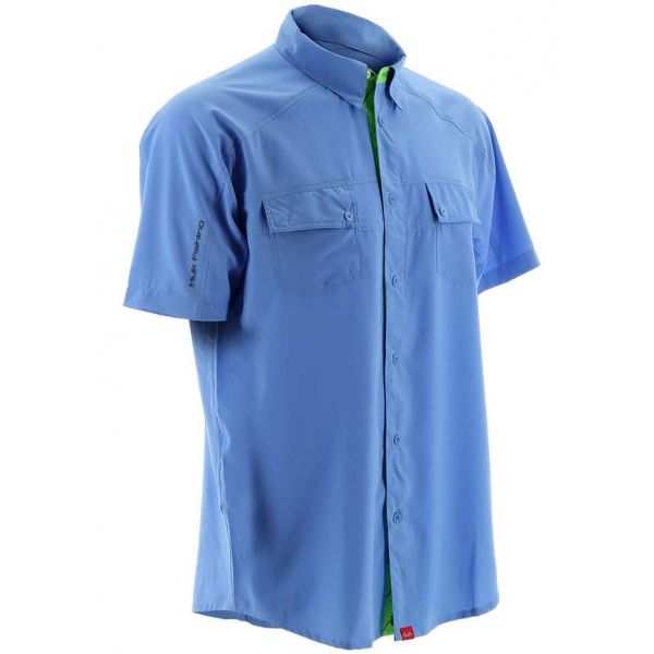 Huk Next Level Short Sleeve Woven Shirt - Carolina Blue - Medium