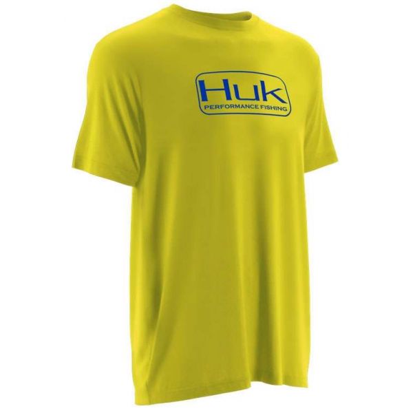 Huk Performance Fishing Huk Logo T-Shirt - Blaze Yellow - Medium